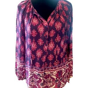 Lucky Brand purple patterned with hot pink design -  Small